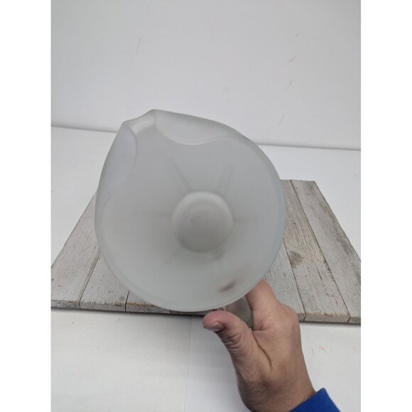 Vintage Tiara Indiana Glass Frosted Satin Glass Pitcher With Ice Lip 8 1/4" - Picture 6 of 8